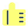 Icon graphic of a thumbs up